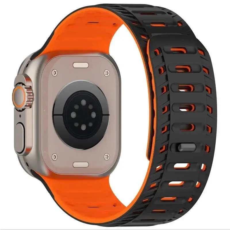 Silikon-Magnetbänder, Schlaufenarmband für Apple Watch 49 mm, 46 mm, 45 mm, 44 mm, 42 mm, für iWatch-Serie 11 10 9 8 7 6 5 4 3 2 SE 3 Ultra 3