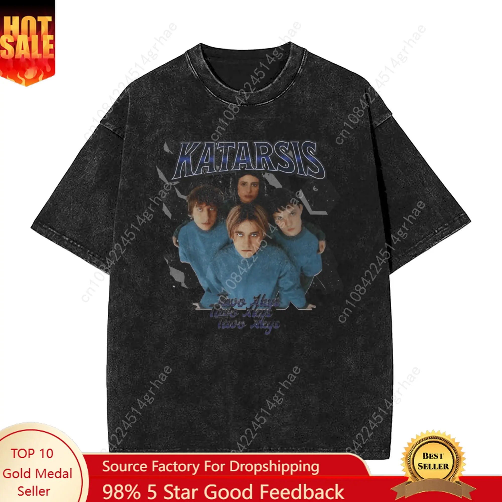 

Katarsis Tavo Akys T Shirts Men Pure Cotton Vintage T-Shirts Crew Neck Eurovisions 2025 Tee Shirt Short Sleeve Clothes Unique