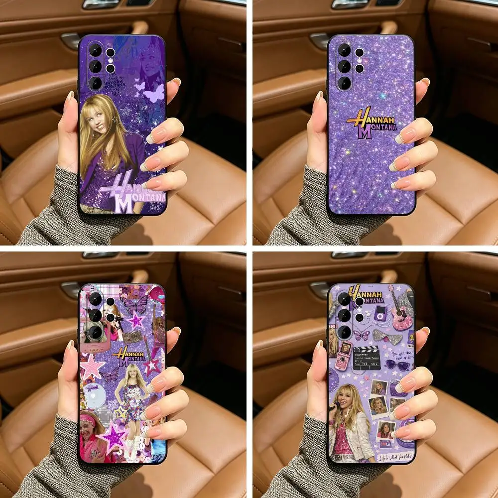 HM Hannah M-Montana Soft Silicone Case for Samsung S25, S24, S21, S22, S23, S30, Ultra, S20, Plus, FE, Lite-Black