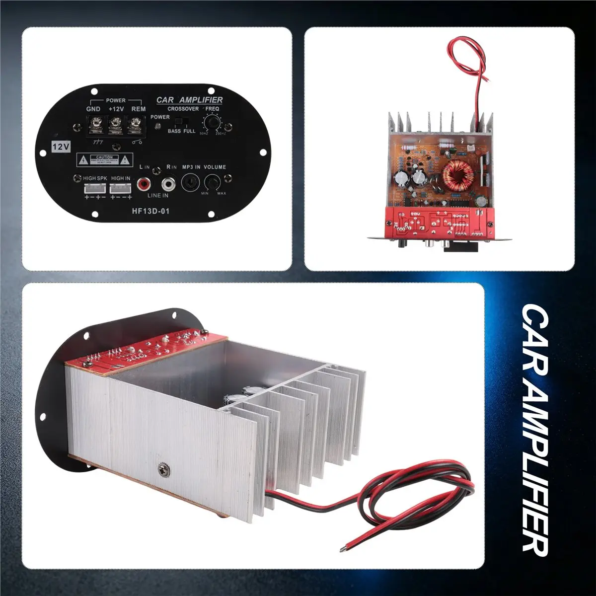 【dt56】カーアンプ基板-12v-高出力サブウーファーアンプ-120w-フルレンジ-純正カーサブウーファー用-8～12インチ対応