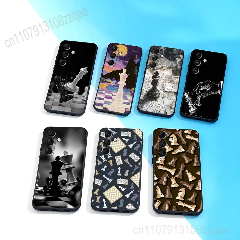 

Chess Board Pieces Art For Samsung Galaxy A 73,72,51,53,52,71,22,5G,Note,J7,8,9 Soft Black Cover Phone Case