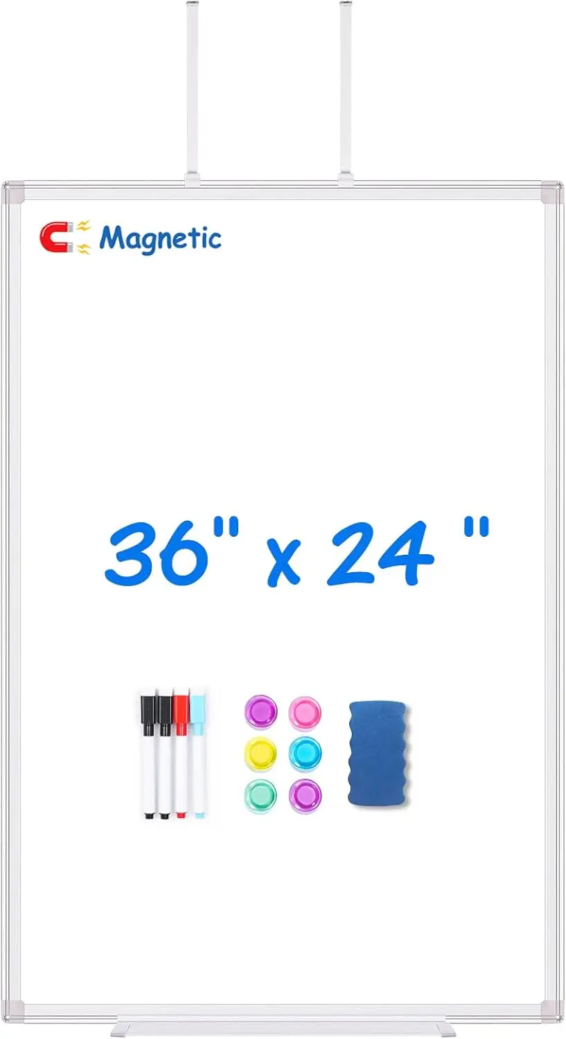 

Магнитная доска для сухого стирания 36x24 дюйма с регулируемым креплением на крючке — простая установка для дома, офиса и небольших помещений
