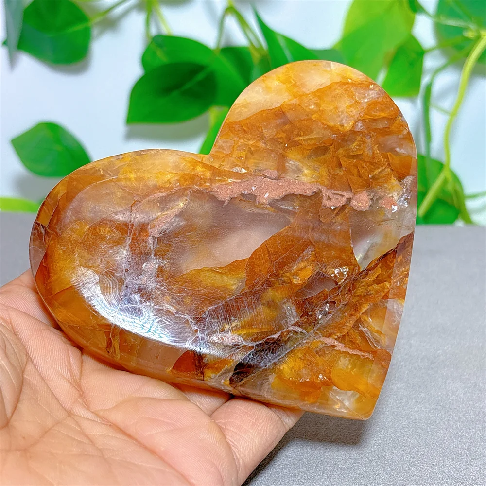 

Golden Healer Heart Crystal Natural Quartz Stone Minerals Home Decoration Reiki Craft Energy Meditation Spiritual Love Healing