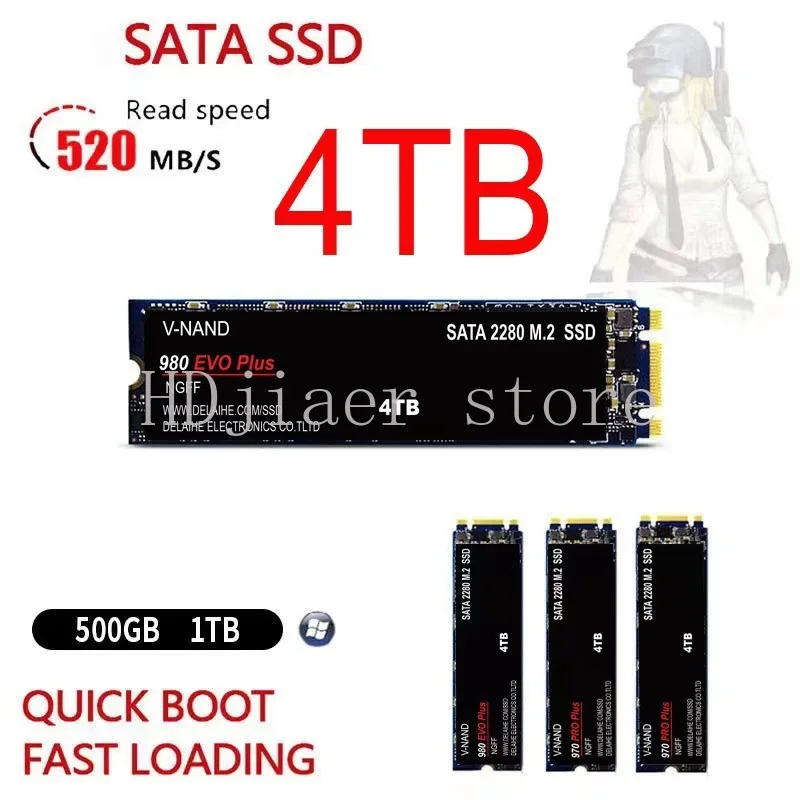 

High-speed M.2 SSD: 4TB/2TB/1TB large capacity, the king of notebook desktop universal speed