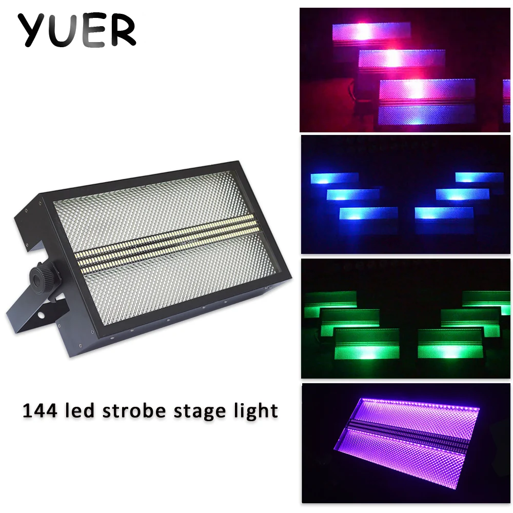 Wall Wash Effect RGB 3in1 144 LED Super Strobe Stage DMX512 Sound Auto Control Music Flashlight DJ Disco Party Lamp