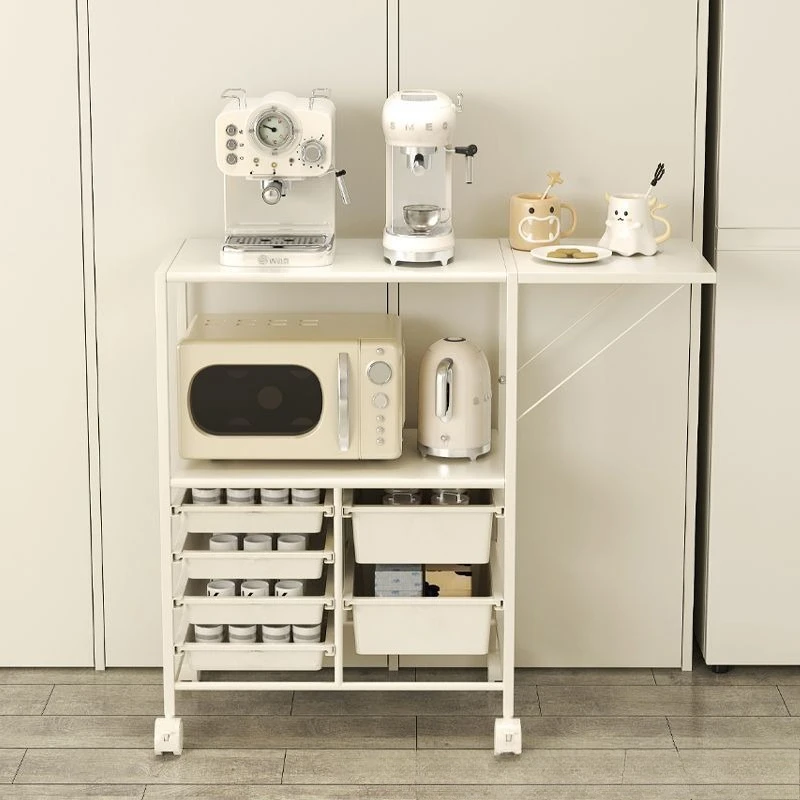 Kitchen Microwave Oven Shelves Small Appliances Lockers Mobile Side Cabinets Meal Preparation Living Room Household