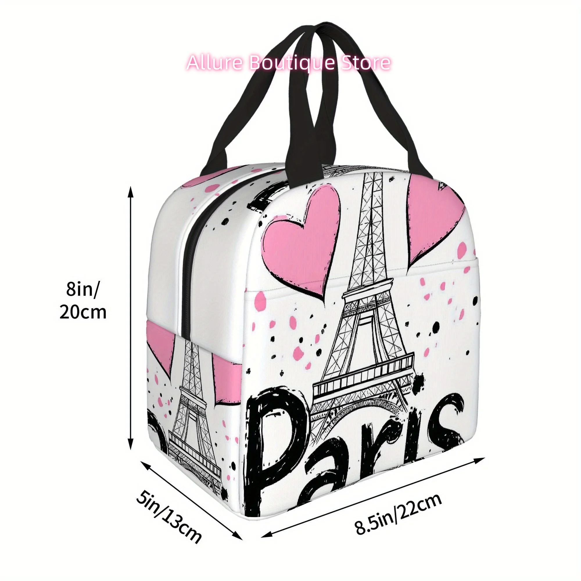 1pc, Love for Paris, Eiffel Tower Art. Printed Thermal Bag, Insulation Bag, Insulated Bag. Not for Food Contact. Suitable for Ho