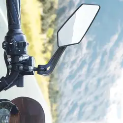 Universal 360° Rotating Motorcycle Handlebar Mirror HD Wide Angle Adjustable Rearview Mirror for Safe Riding
