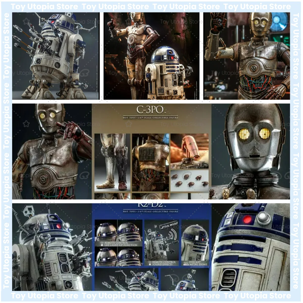 Figura de Acción HOTTOYS HT 1/6 MMS650/651 Star Wars Episodio 2 Robot R2-D2 C-3PO, Juguete Coleccionable
