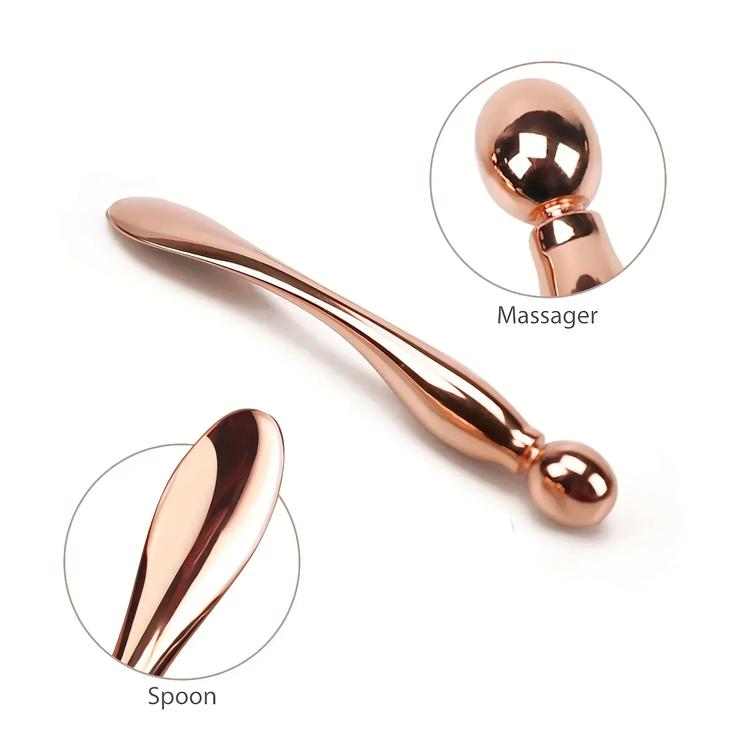 Set di rulli facciali e massaggiatore per occhi in metallo da 2 pezzi, aiuta l'applicazione di crema per occhi e viso, strumento manuale per la cura della pelle, bastone per massaggio oculare