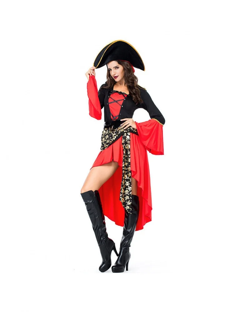 

loween Women's Pirate Outfit Performance Stage Costume Cosplay Role-plang Stage Clothing Ladies' Faionable Ensemble
