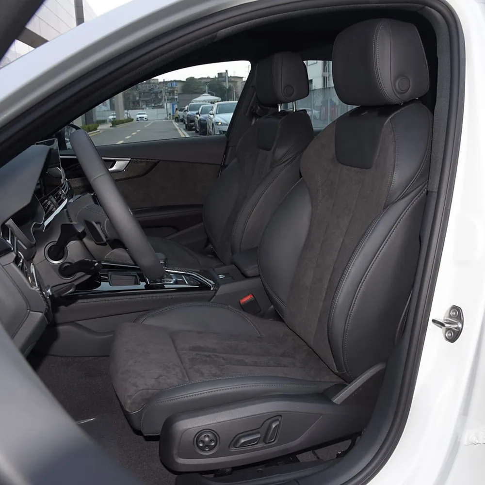 

Кожаные чехлы Nappa для Audi A4 B9 8W 2015 2016 2017 2018 2019 2020 2021, комплект чехлов на автомобильные сиденья, аксессуары для защиты салона