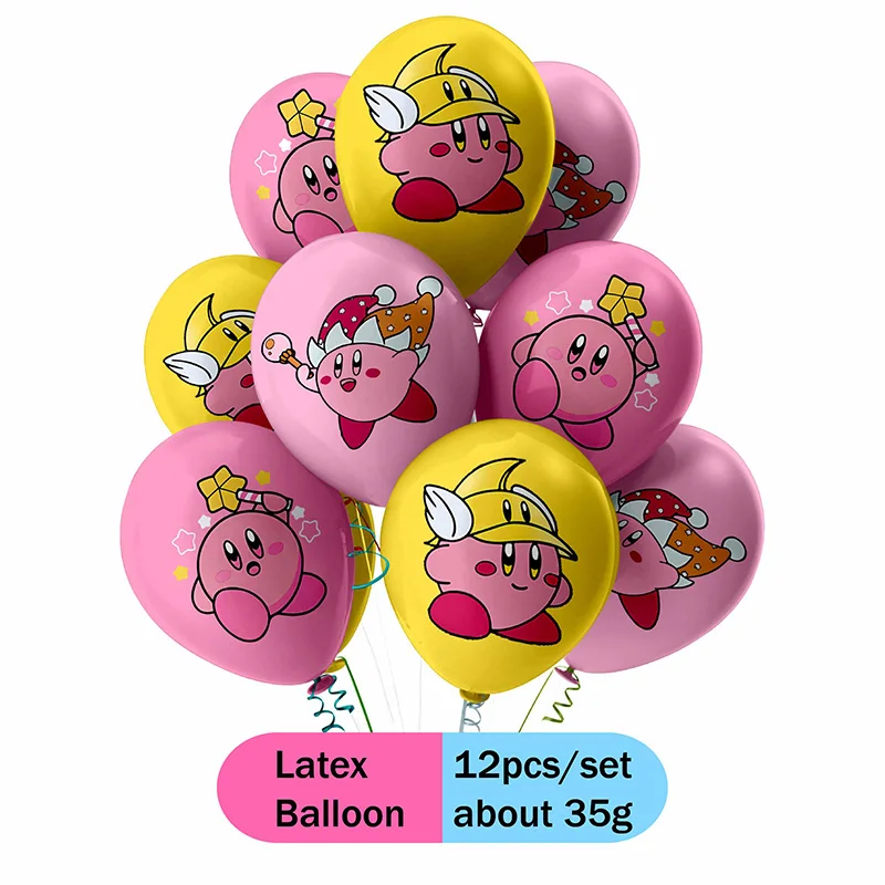 Kirby-Star-Décoration de fête d'anniversaire pour enfants, accessoires de table, fournitures de fête, assiettes, serviettes, ballons, cadeau de fête préChristophe