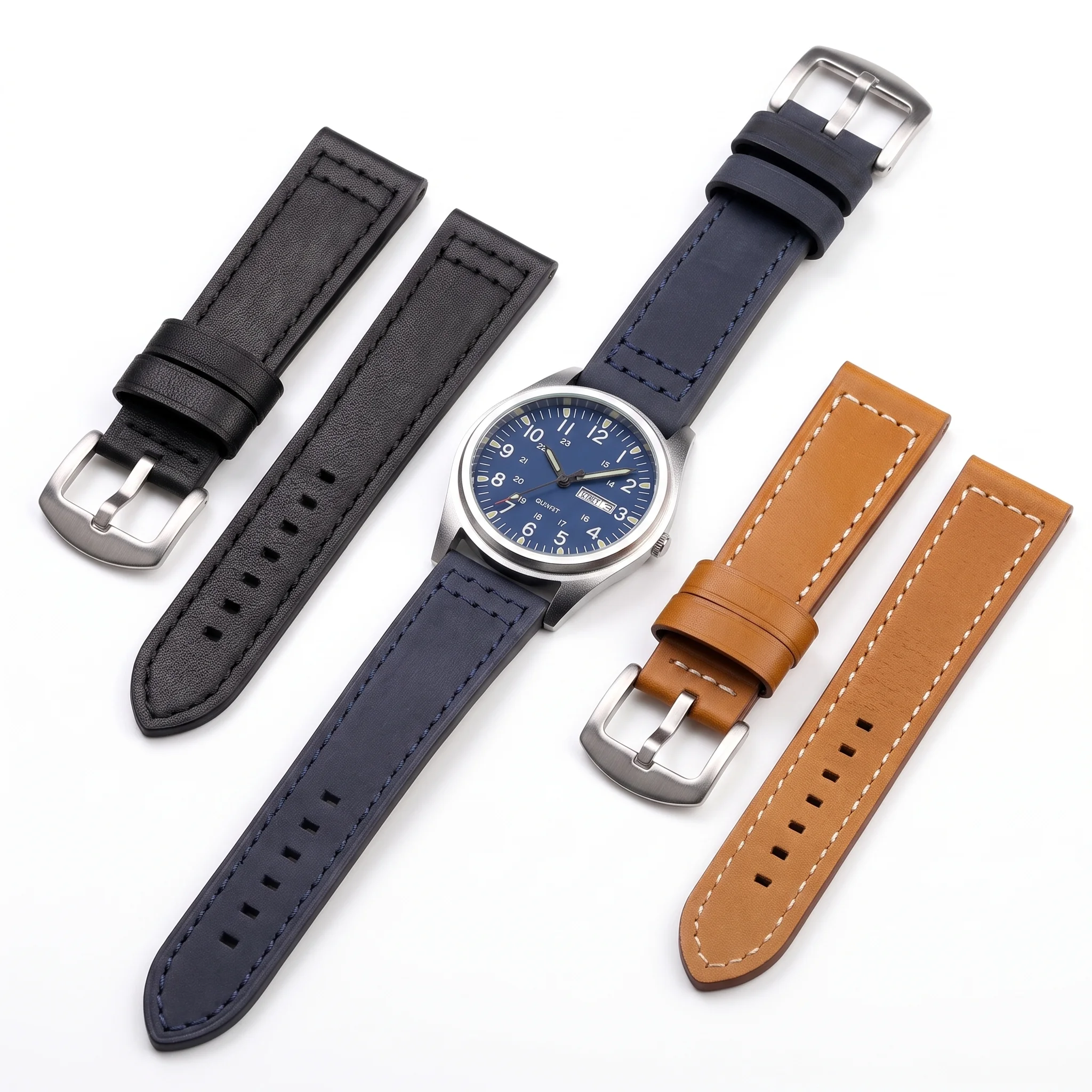 حزام ساعة من الجلد الطبيعي الف - مراجعة Leather Strap Quick Release وسعره