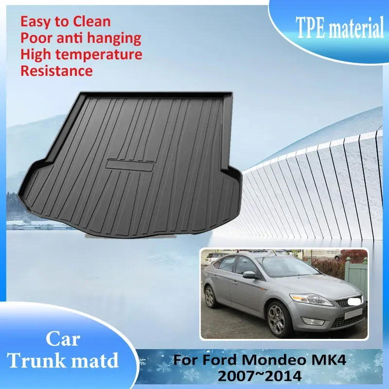 

TPE Material Trunk Mat Rear For Ford Mondeo MK4 2007~2014 Anti scratch Waterproof Protector Storage Pad Anti slip Auto Accessory