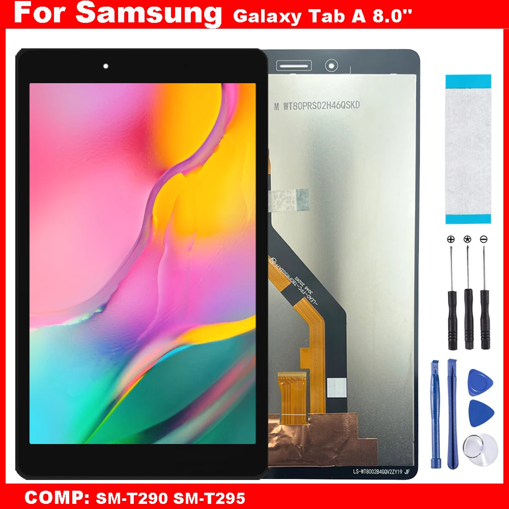 

ЖК-дисплей AAA для Samsung Galaxy Tab A диагональю 8,0 дюйма, Φ T290 T295, сенсорный экран, дигитайзер, стекло в сборе, запасные части