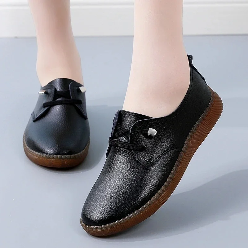 100% Genuine Leather Summer Women Casual Shoes Female Spring White Shoes Sneakers Soft Flats Breathable Outdoors Footwear