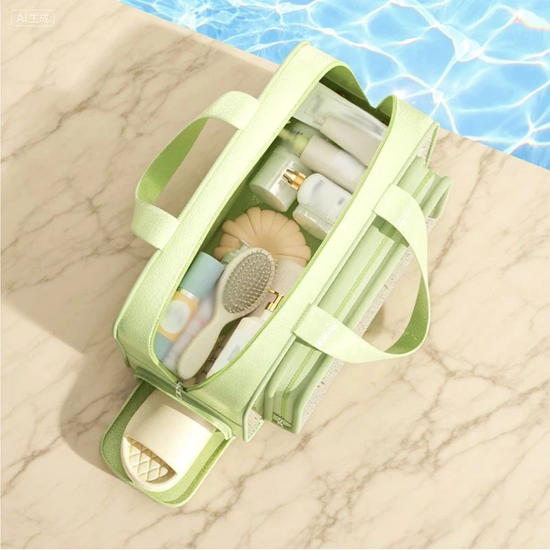 Cosmetic Organizer Large Capacity Travel Tote Makeup Bag Easy To Clean Toiletry Bag For Travel Beach Gym
