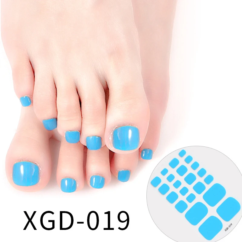 1 Sheet Solid Color Nail Sticker 3D Nail Foils Toe Nail Sliders Manicure Art Full Wraps Self-Adhesive Peel Off Nail Decoration