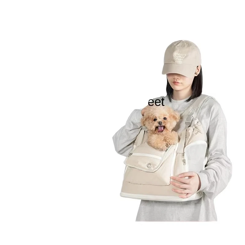 Solid Red Outdoor Pet Harness Backpack Lightweight Breathable Nylon Fashion Item Buttons Reduce Shoulder and Neck Pressure