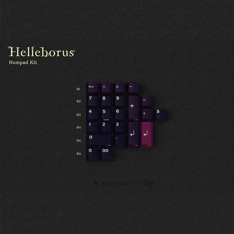 Key Kobo  Helleborus Keycaps Premium PBT Material Support Full Size Layout Oil-Resistant High-Aesthetic Customizable Accessories