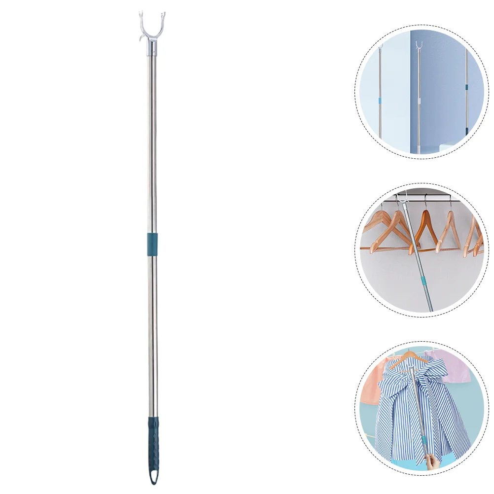 

Stainless Steel Clothes Drying Pole Retractable Clothesline Balcony Rod Fabric Closet Reach Travel Supply