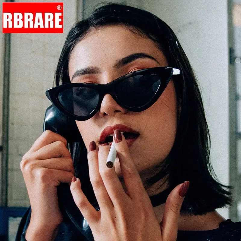 RBRARE 2023 Cat Eye Shade For Women Fashion Sunglasses Brand Woman Vintage Triangular Cateye Glasses Sexy Retro Leopard Oculos