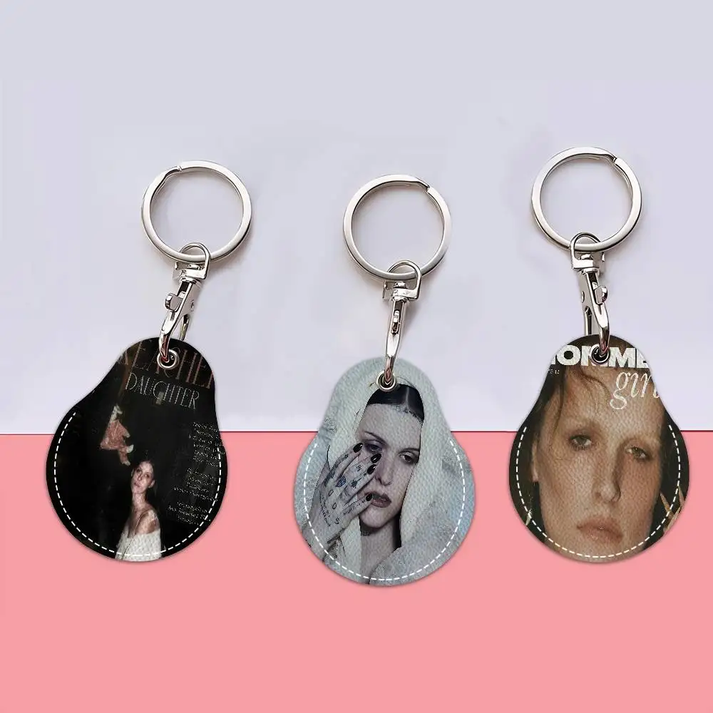 Singer E-Ethel Music Albums Cain PU Card Holder Keychain Key Ring Door Lock Access Tags Card Case Keychain Access Card Key