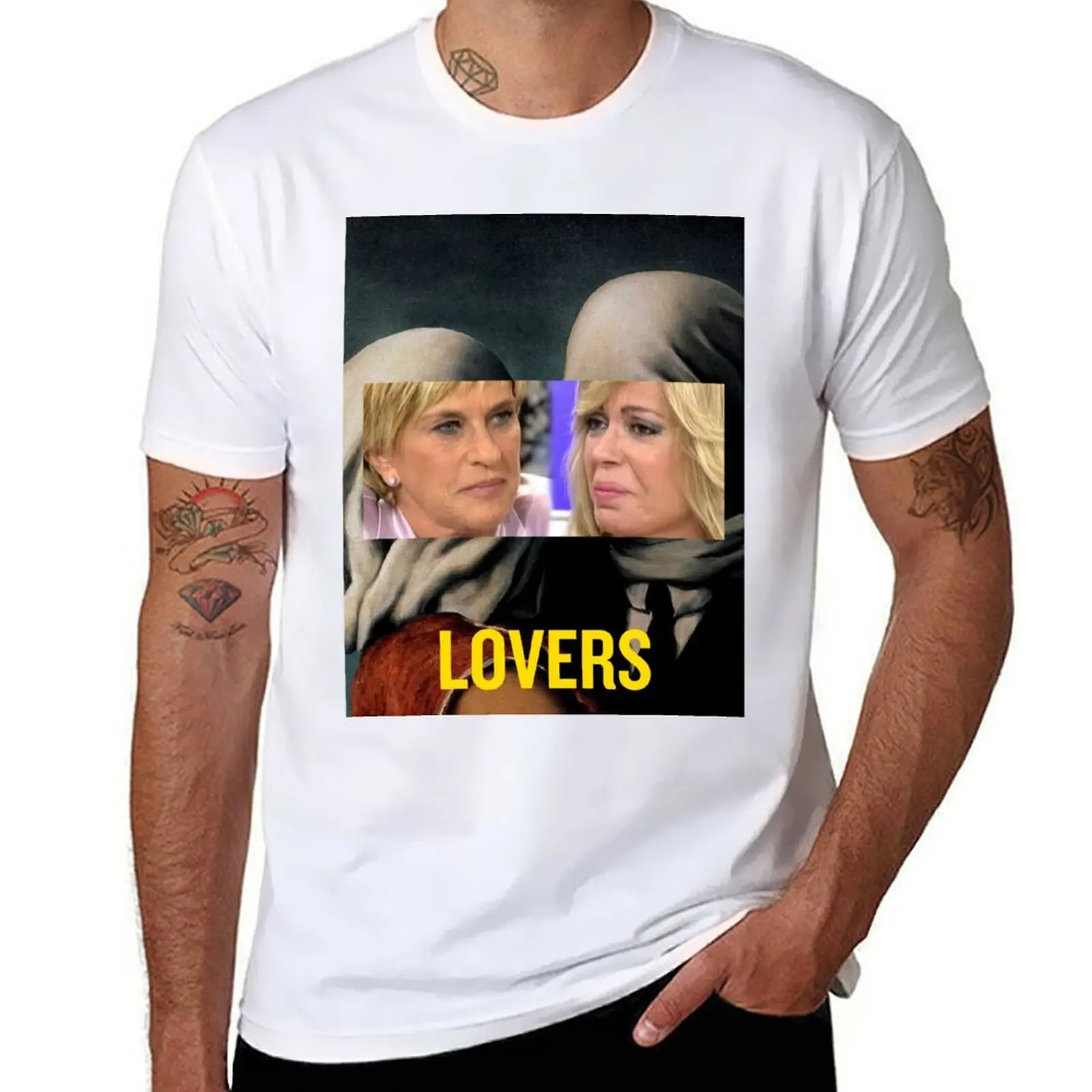 CHELO GARCIA CORTE, BARBARA REY Y LA NOCHE DEL AMOR como los AMANTES, camiseta de gimnasio de talla grande y larga