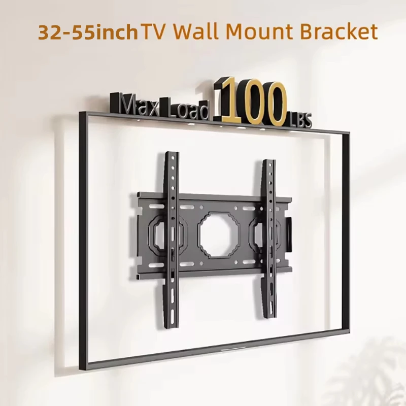 Soporte de montaje en pared para TV de 26-65 pulgadas, soporte Universal fijo para TV LCD LED, ahorro de espacio, carga máxima VESA de 400x400mm, soporte fijo para TV de 50kg