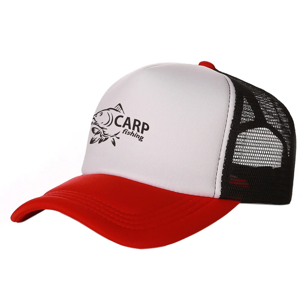 Unisex Mesh Net Trucker Caps, pesca impressão chapéu, boné de beisebol, peixe carpa, verão fresco, engraçado, homens, MZ-169