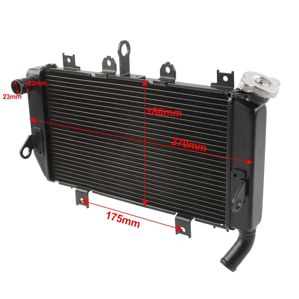 Black Motorcycle Radiator Cooler Cooling For Kawasaki Z400 Ninja 400 2018 2019 2020 2021 2022 2023