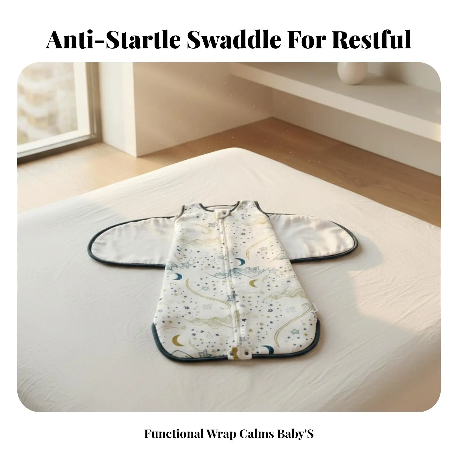 

Adaptable Swaddle Bag Breathable Wearable Blanket Skingentle Dual-Direction Fastener for Infants, Nighttime, Resting, Nursery