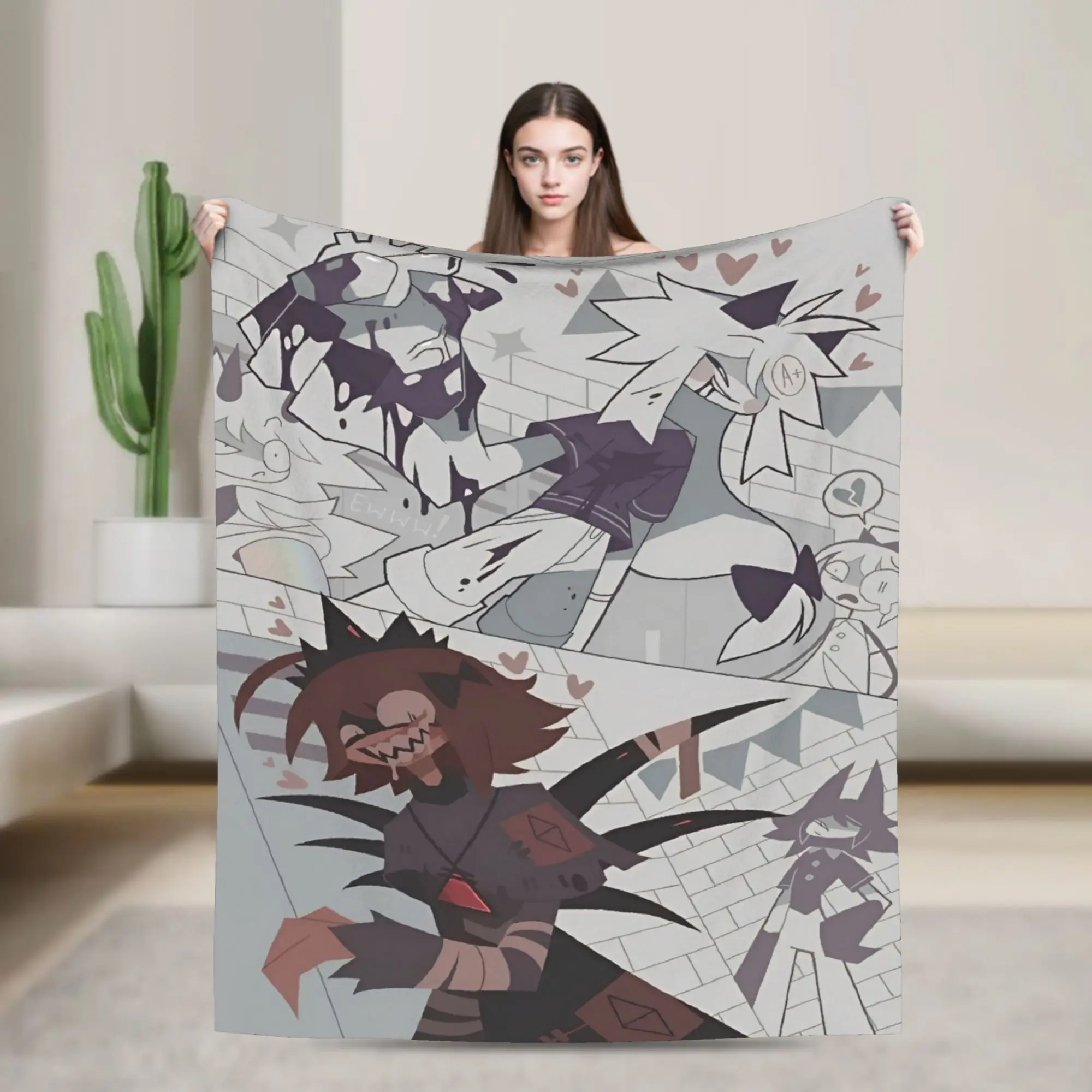 Y2K Fundamental Paper Education Anime Blankets Super Soft Coral Fleece Plush  Relax Throw Blankets Machine Washable