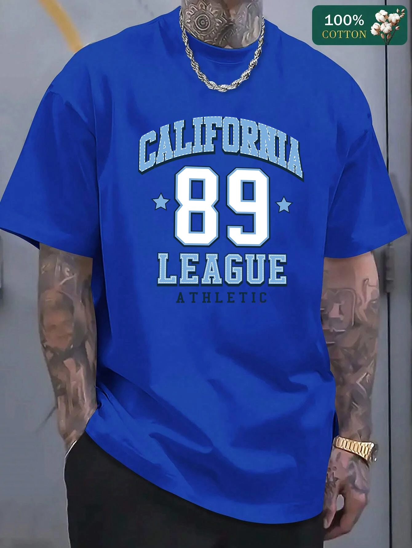 

Спортивная футболка California League 89, мужская хлопковая футболка в стиле хип-хоп, универсальная классная одежда, свободная повседневная спортивная одежда