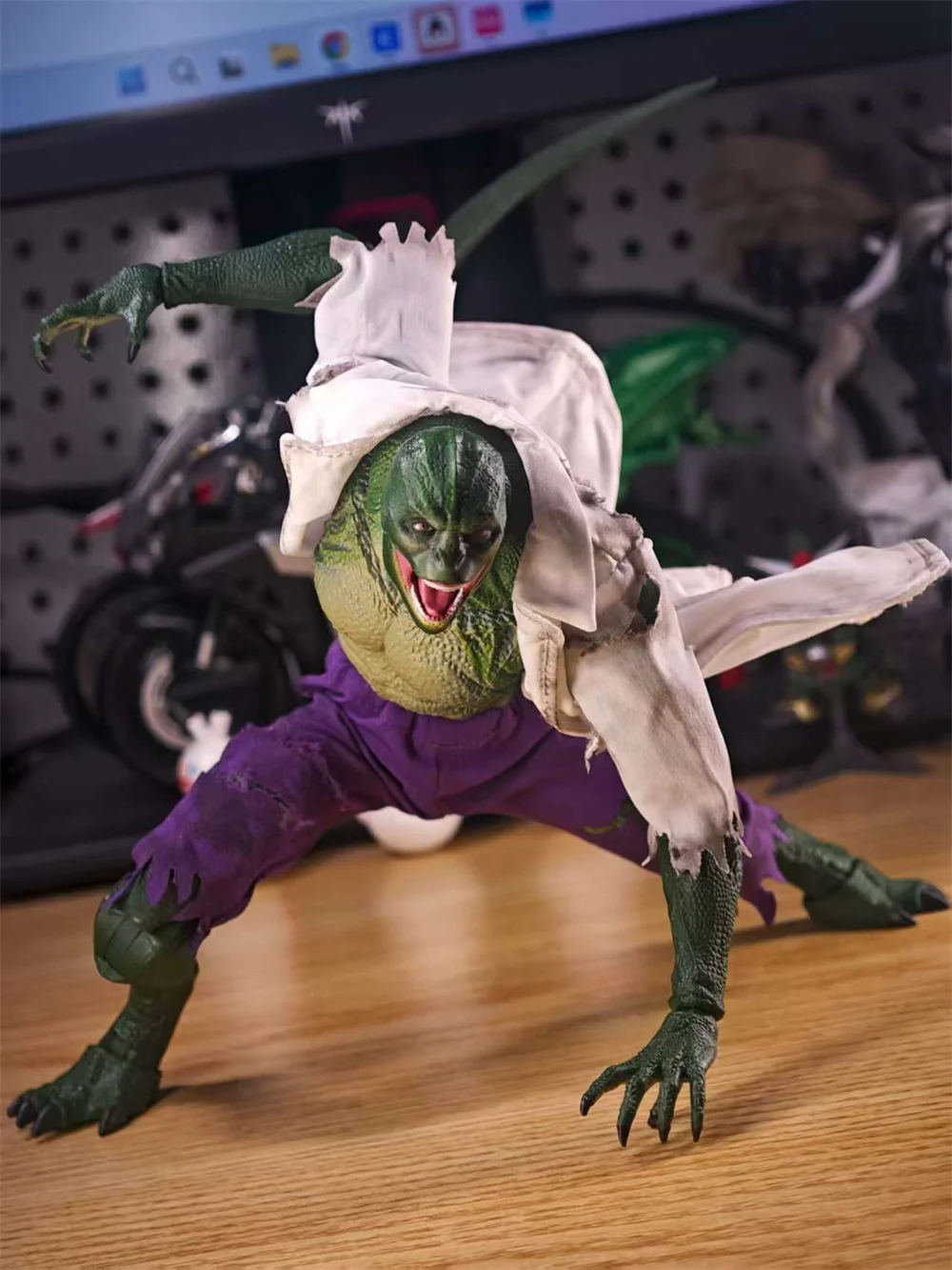 【Only Clothes】1/12 Scale Super Villain Lizard Doctor Cloth White Robe Shorts Set for 6in Action Figure Body Model Toys view 6