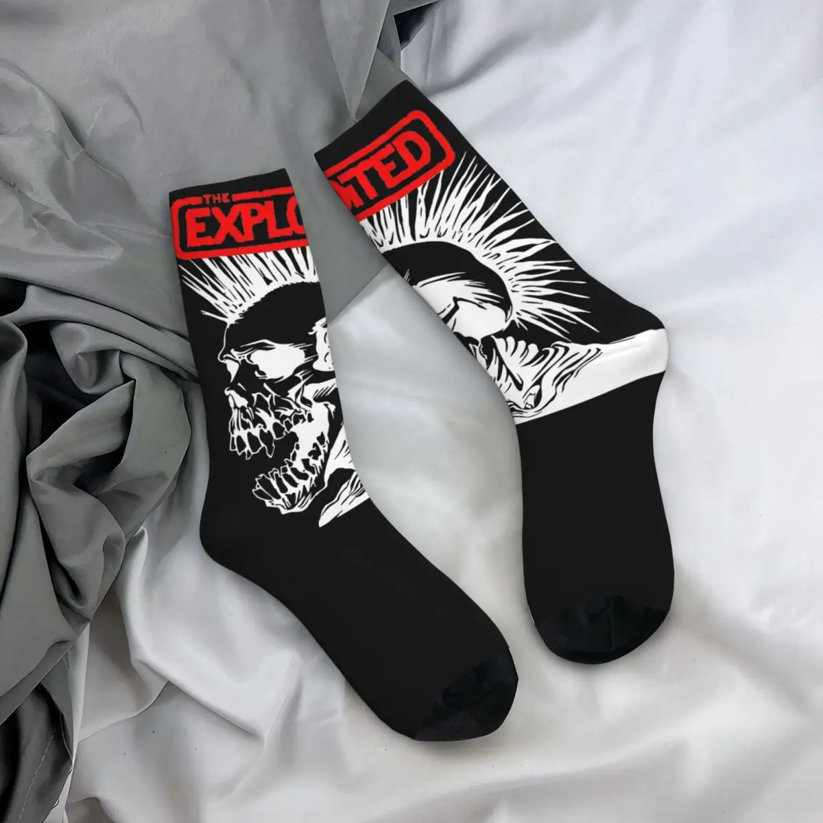 Men Women Top The Exploited Rock Punk Music Band Socks Super Soft Fashion Socks Hip Hop Accessories Middle Tube Crew Socks