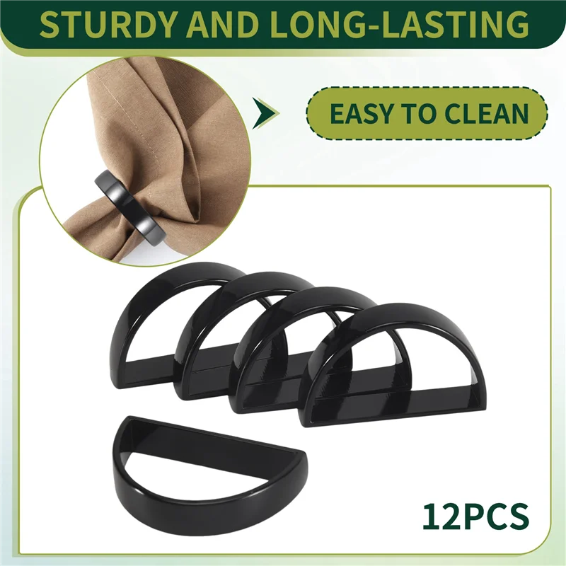 

Кольца для салфеток A84Z-12 шт., подходящие для Дня святого Валентина, Дня матери, Дня Благодарения, Рождества, юбилея, черные ужины