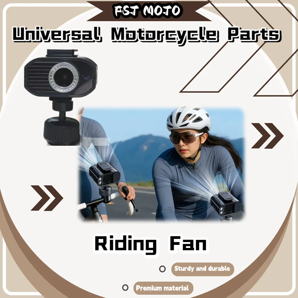 6000mAh Portable USB Rechargeable Bike Fan Strong Wind LED Light Multi Scene For Bicycle Motorcycle Stroller Delivery Workers