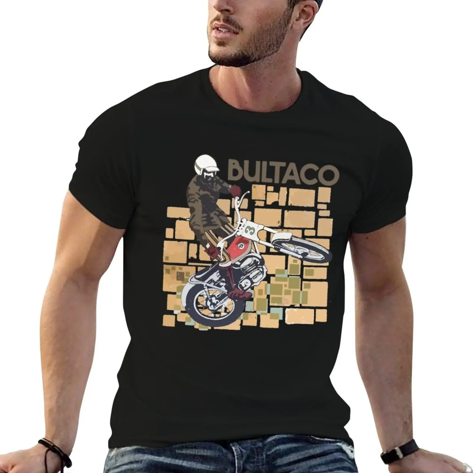 Bultaco Moto Rider Saltando En Acción Camiseta Pullover Hoodie street wear cute tops plus size tops sports fans outfits for men