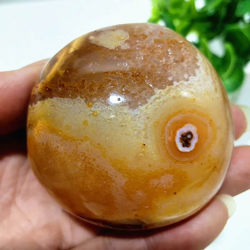 Natural Lace Stone Flower Type Agate Palm Witchcraft Supplies Meditation Spiritual Decor Home