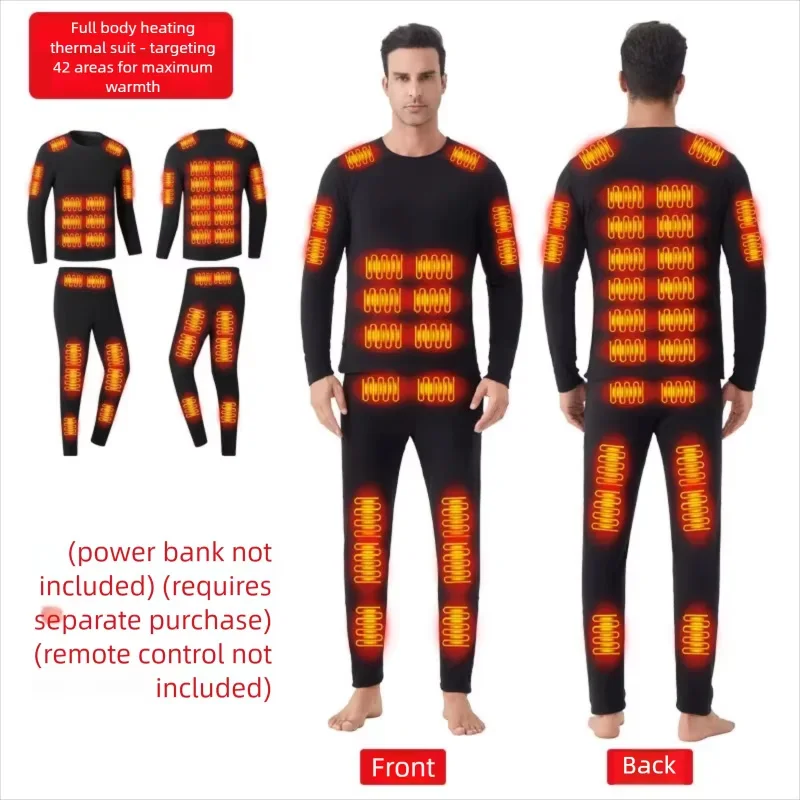 

42 Areas Electric Heated Underwear Suites Unisex USB Constant Temperature Heated Winter Outdoor Sports Thermal Underwear Set
