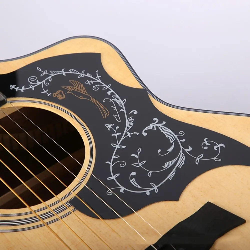 Self-adhesive Folk Acoustic Guitar Pickguard ABS Printed Pattern Pick Guard Sticker Bird Shape Guitar Accessories Scratch Plate