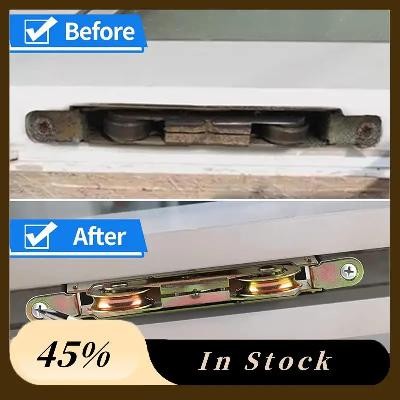 A78K New Heavy-Duty Sliding Door Rollers 1-1/4 Inch Steel Ball Bearing Door Rollers Adjustable Sides, 2Pcs Set For Courtyard Doo