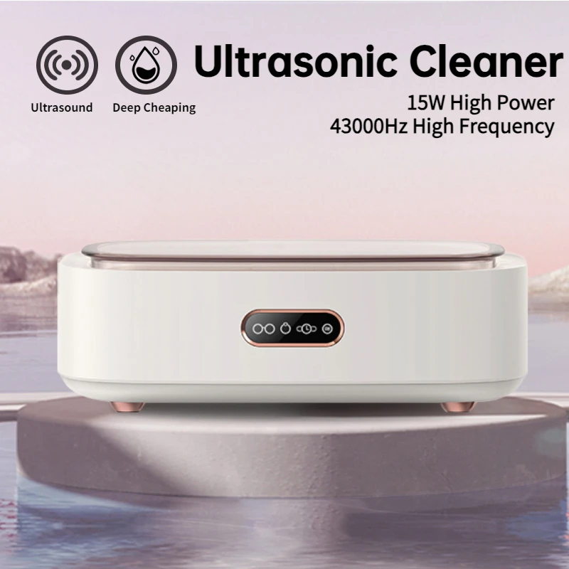 

43KHz Jewelry Ultrasonic Cleaner Touch Operation 360° Deep Cleaning Ultrasonic Bath Multi-Function Watch Glasses Washing Machine