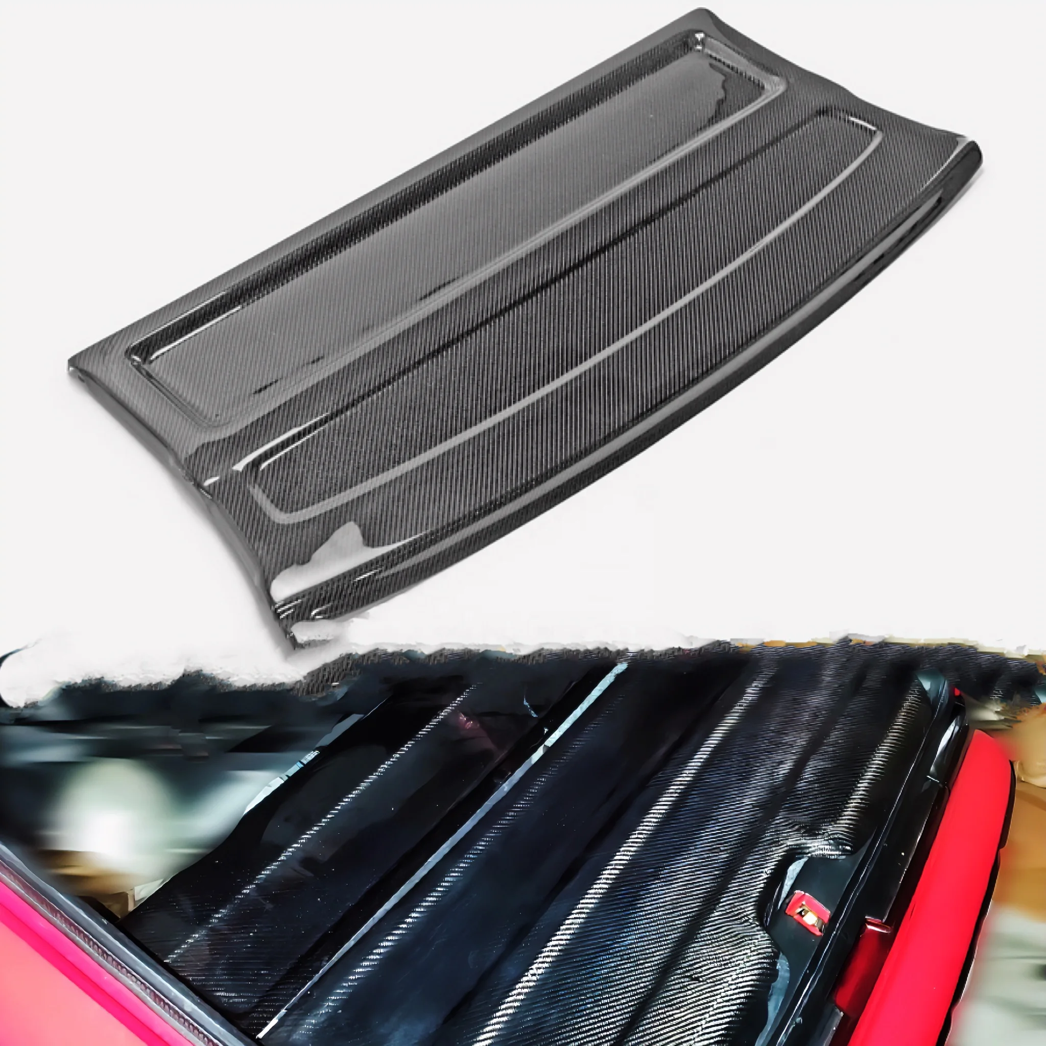 For Honda EK Civic Hatch Back Rear Cargo Trunk Cover Carbon interior for Honda EK9