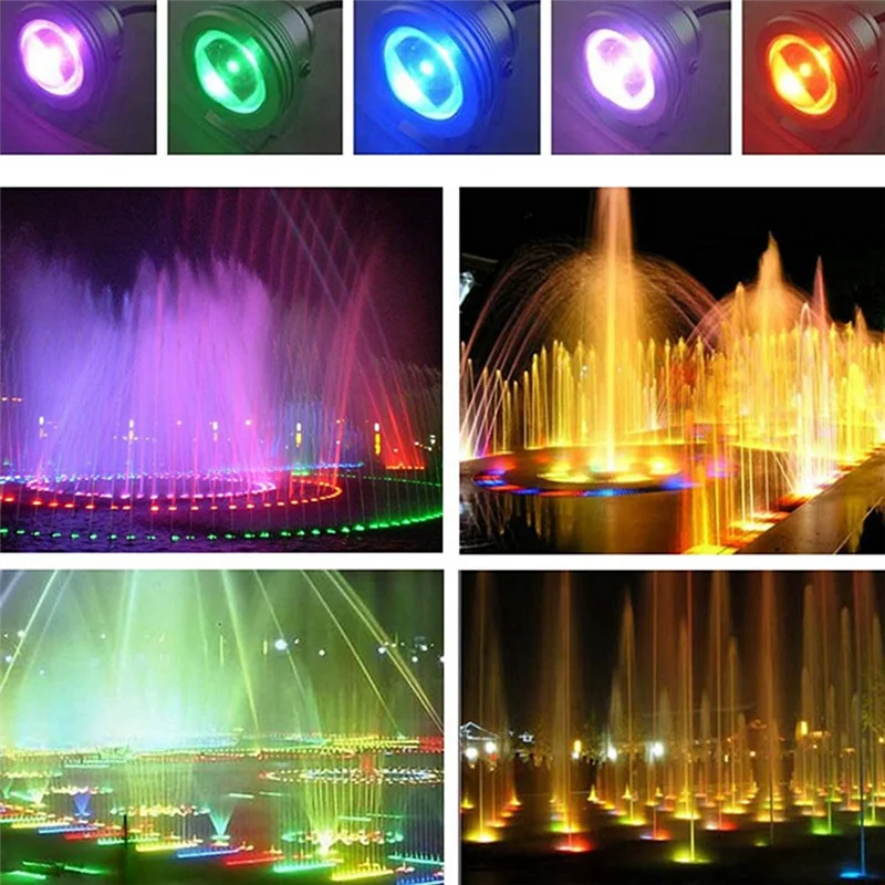 AT48-Underwater Light Embedded High Voltage 85-265V LED Floodlight RGB Fountain Pool Pond Aquarium Spotlight Bulb Lamp A