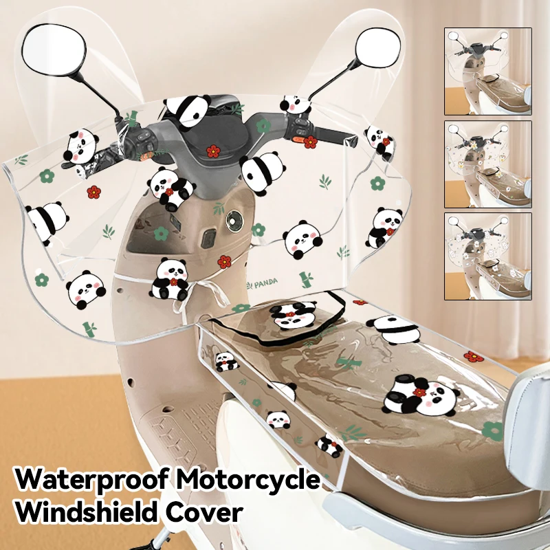 

Waterproof Sunshade Motorcycle Windshield Cover Universal Electric Vehicle Battery Car Cover Full Package Clear PVC Rain Cover