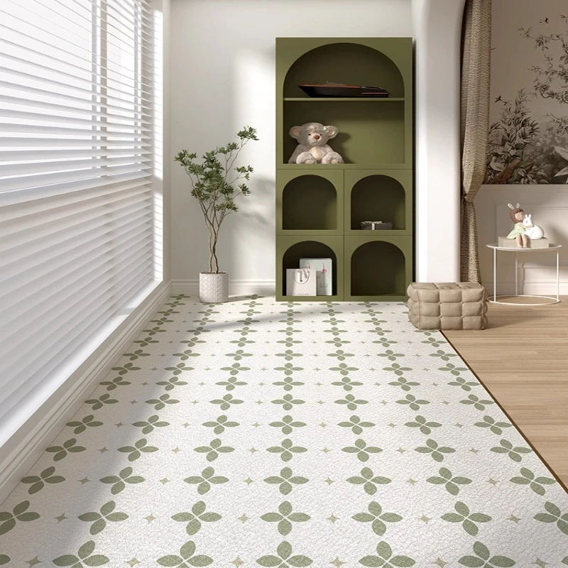 Carpet for Advanced Minimalist Balcony PVC Leather Kitchen Floor Mat Waterproof Firm Anti-slip Rugs Home Wipe Clean Washable Rug