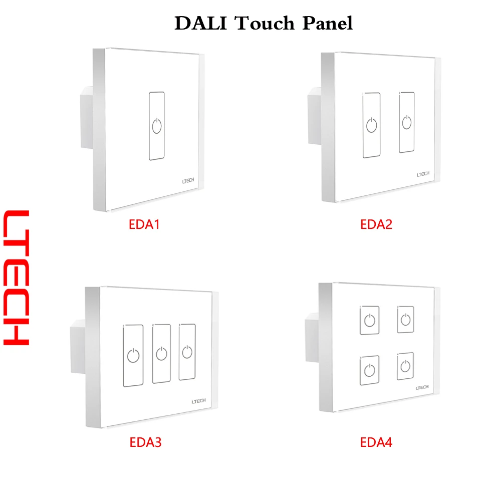 LTECH DALI調光タッチパネル EDA1 EDA2 EDA3 EDA4 EDT1 EDT2 EDT3 EDT4 キースイッチ LT424 ノブパネル E6D E6-DA1 バス電源供給